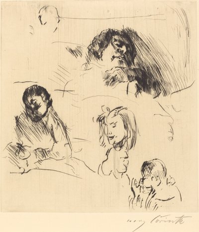 Różne szkice portretowe autorstwa Lovis Corinth