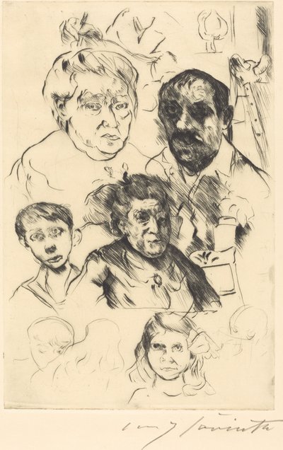 Różne głowy i autoportret, 1915. autorstwa Lovis Corinth