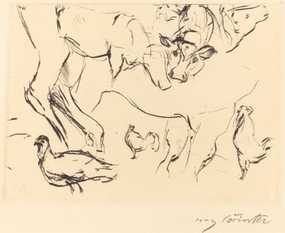 Różne badania na zwierzętach Badania na zwierzętach, 1917. autorstwa Lovis Corinth