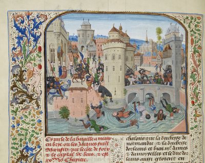 Klęska Jacquerie 9 czerwca 1358, ok. 1470-1475. autorstwa Loyset Liedet