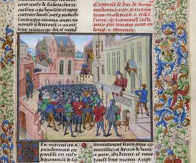 Jean de Heyle czyta w Gandawie list Filipa II Śmiałego, ok. 1470-1475. autorstwa Loyset Liedet
