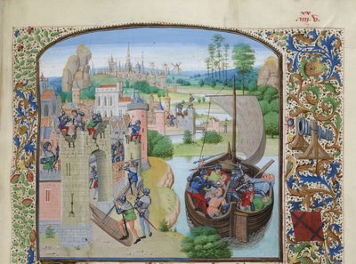 Masakra kupców z Gandawy w Audenarde 1380, ok. 1470-1475. autorstwa Loyset Liedet
