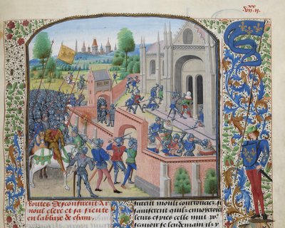 Przejęcie opactwa Ename, 1381, ok. 1470-1475. autorstwa Loyset Liedet