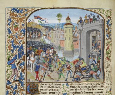 Bitwa pod Caen w 1346 r., ok. 1470-1475. autorstwa Loyset Liedet