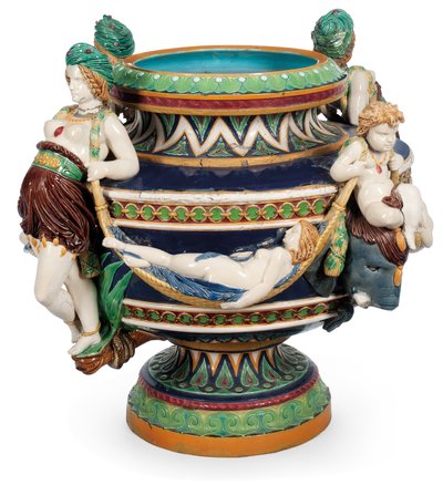 Duża żardiniera z majoliki Minton, ok. 1870 (ceramika) autorstwa Ltd Mintons