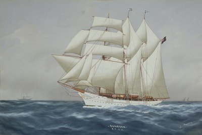 Promień słońca pod pełnym żaglem (gwasz na papierze) (patrz 197336) autorstwa Luca Papaluca