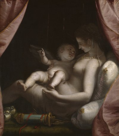 Wenus i Kupidyn, ok. 1570. autorstwa Luca Cambiaso