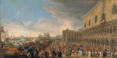 Wjazd ambasadora Francji do Wenecji w 1706 r. Uroczysty wjazd Henri-Charlesa Arnaulda de Pomponne, zwanego księdzem Pomponne, do Wenecji jako ambasador Francji w dniu 10 maja 1706 r. autorstwa Luca Carlevarijs