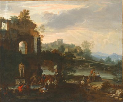 Capriccio z Herkulesem Farnese. autorstwa Luca Carlevaris