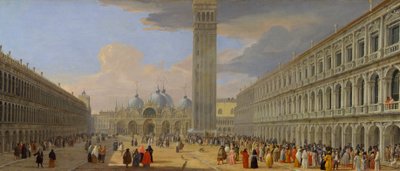 Piazza San Marco, Wenecja, ok. 1709 autorstwa Luca Carlevaris