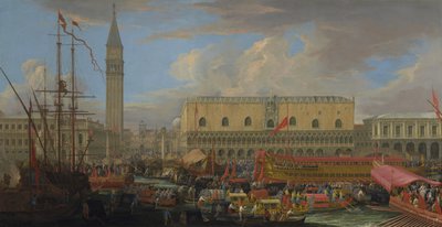 Bucintoro odpływający z dorzecza San Marco, 1710 autorstwa Luca Carlevaris