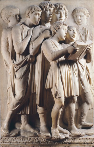 Śpiew dzieci i cherubinów, fragment Cantoria (galeria chóru) autorstwa Luca Della Robbia