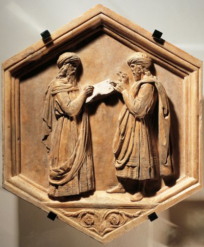 Pitagoras i Euklides autorstwa Luca Della Robbia