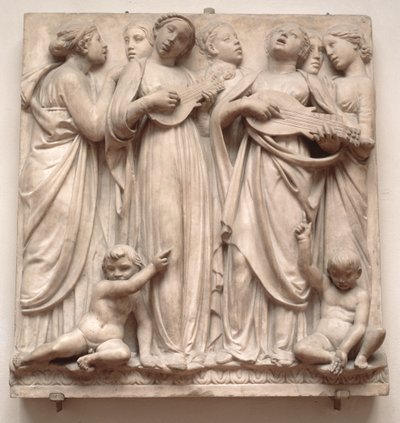 Śpiewające anioły, relief z Kantorii, ok. 1432-38 (marmur) autorstwa Luca Della Robbia