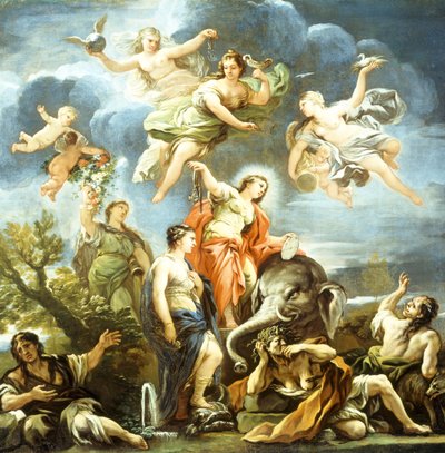 Alegoria wstrzemięźliwości, Luca Giordano, olej na płótnie autorstwa Luca Giordano