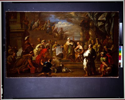 Dawid pokazujący Salomonowi plany świątyni (płótno) autorstwa Luca Giordano