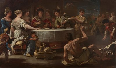 Nurkowie i Łazarz, 1680. autorstwa Luca Giordano