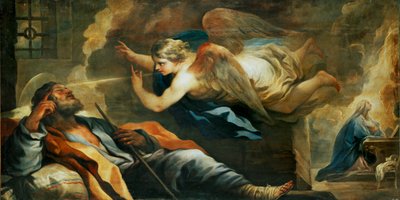 Sen Józefa ... (obraz na płótnie) autorstwa Luca Giordano
