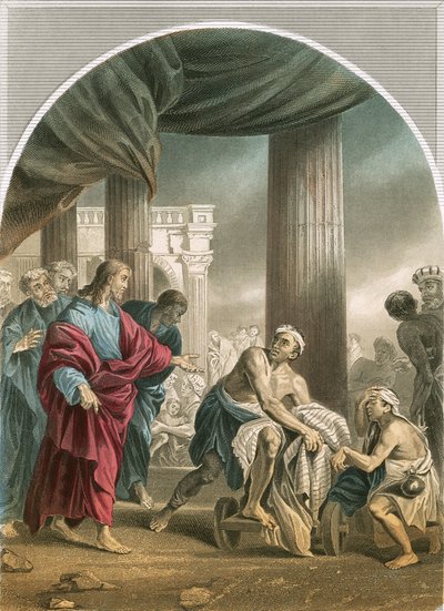 Cud: „Wstał i odszedł do swojego domu”. autorstwa Luca Giordano