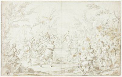 Mojżesz uderzający w skałę autorstwa Luca Giordano