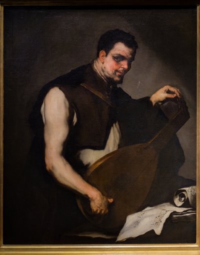 Muzyk strojący swoją lutnię autorstwa Luca Giordano