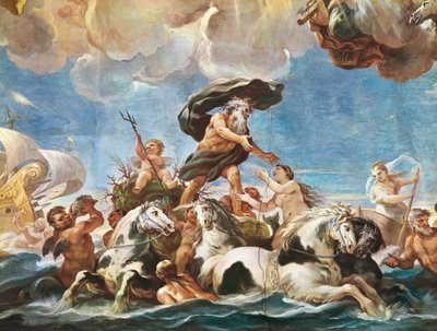 Neptun, detal (fresk) autorstwa Luca Giordano