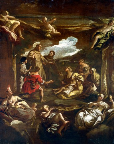 „Św. Antoni Padewski uzdrawia młodzieńca”, c1654-1705 autorstwa Luca Giordano