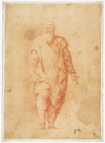 Stojący brodaty mężczyzna autorstwa Luca Giordano