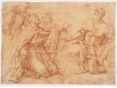św. Augustyn, Mikołaj z Tolentino, Teresa i Wilhelm autorstwa Luca Giordano