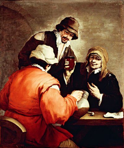 Scena tawerny, Luca Giordano (1634-1705), olej na płótnie autorstwa Luca Giordano