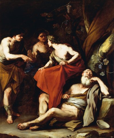 Pijaństwo Noego, Luca Giordano, olej na płótnie autorstwa Luca Giordano