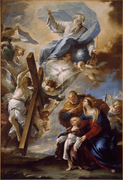 Święta Rodzina z Symbolami Męki Pańskiej, ok. 1930 r. 1660. autorstwa Luca Giordano