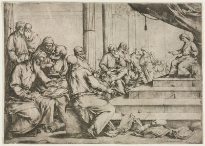 Młody Chrystus nauczający w świątyni autorstwa Luca Giordano
