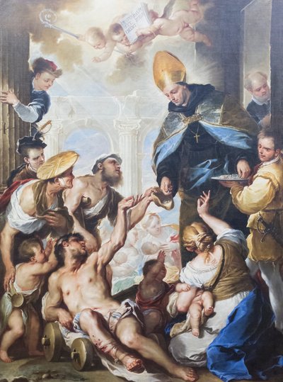 Jałmużna św. Tomasza z Villanova autorstwa Luca Giordano