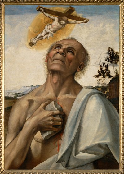 Saint Jerome penitent en extase - Saint Jerome penitentin ecstasy ... autorstwa Luca Signorelli