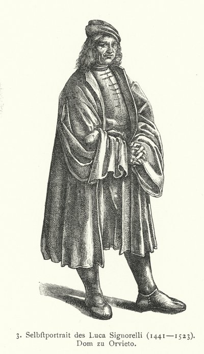 Autoportret włoskiego artysty renesansu Luca Signorelli (grafika) autorstwa Luca Signorelli