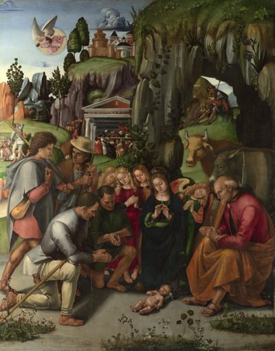 Adoracja pasterzy, ok. godz. 1496 autorstwa Luca Signorelli