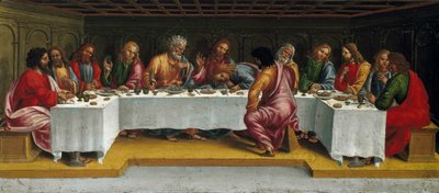 Ostatnia Wieczerza. Lament nad martwym Chrystusem, panel Predella, 1502. autorstwa Luca Signorelli