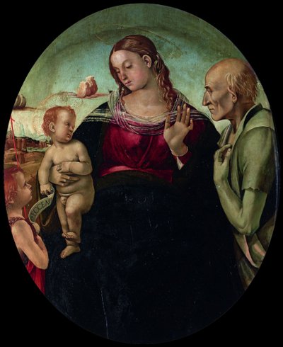 Madonna z Dzieciątkiem ze św. Janem i św. Hieronima, 1491. autorstwa Luca Signorelli