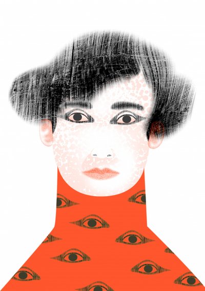 Surrealistyczna kobieta z oczami autorstwa Luca di Napoli