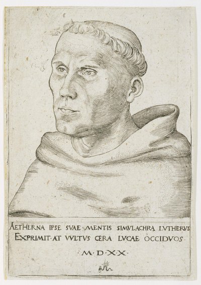 Marcin Luter, popiersie w widoku z trzech ćwiartek autorstwa Lucas Cranach the Elder
