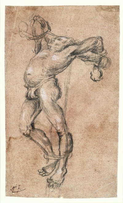 Złodziej na krzyżu, twarzą w lewo autorstwa Lucas Cranach the Elder