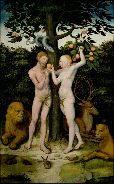 Adam i Ewa autorstwa Lucas Cranach the Elder