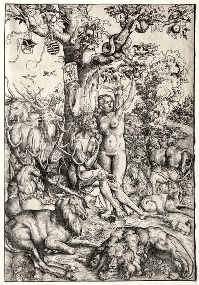 Adam i Ewa w raju autorstwa Lucas Cranach