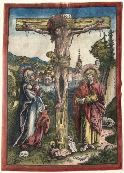 Chrystus na krzyżu między Dziewicą a św. Janem autorstwa Lucas Cranach