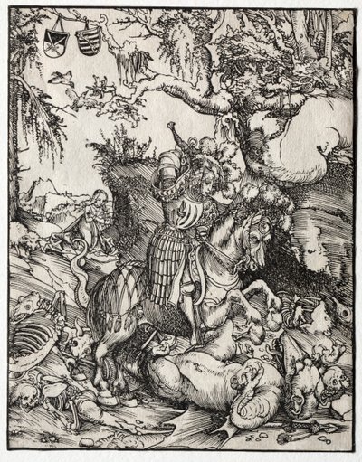 Św. Jerzy zabijający smoka autorstwa Lucas Cranach