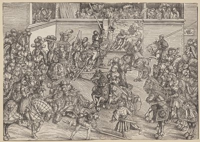 Turniej z Sampsonem i Lwem autorstwa Lucas Cranach