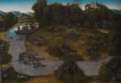 Polowanie na jelenie elektora Fryderyka Mądrego (1463-1525) Saksonii autorstwa Lucas Cranach d.Æ.