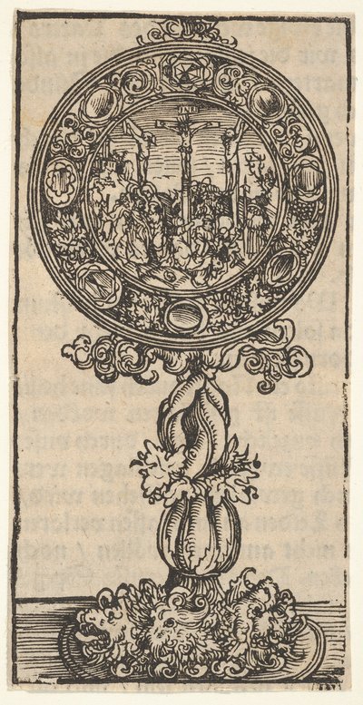 Posrebrzany Pacyfik z Ukrzyżowaniem, z dużej serii relikwiarzy wittenberskich, 1509. autorstwa Lucas Cranach the Elder