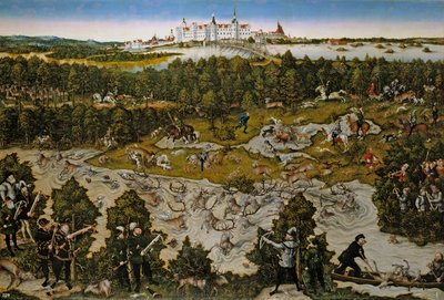 Polowanie na jelenia autorstwa Lucas Cranach the Elder